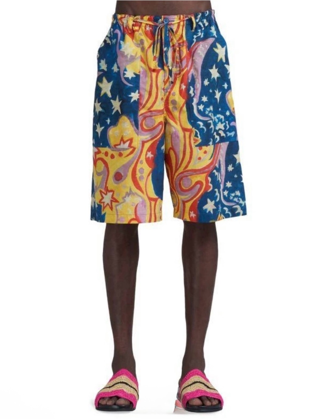 Marni x No Vacancy Inn Galactic Paradise Poplin Shorts IT 48 Like New